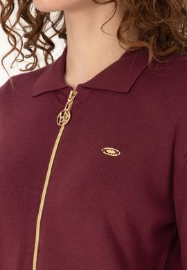 Kadın Bordo Triko Hırka - 50317375025