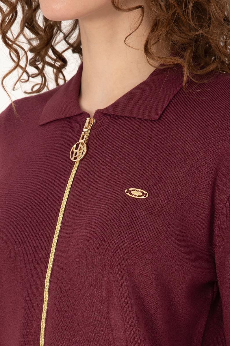 Kadın Bordo Triko Hırka