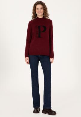 Kadın Bordo Kazak - 50272031035