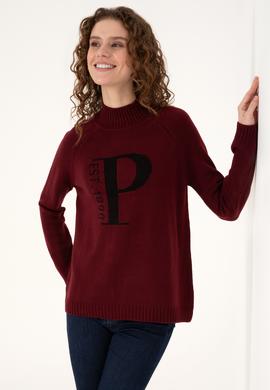 Kadın Bordo Kazak - 50272031035