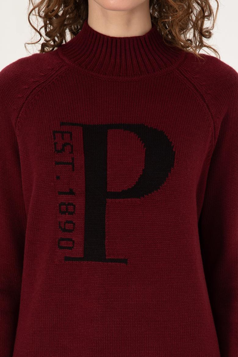 Kadın Bordo Kazak - 50272031035