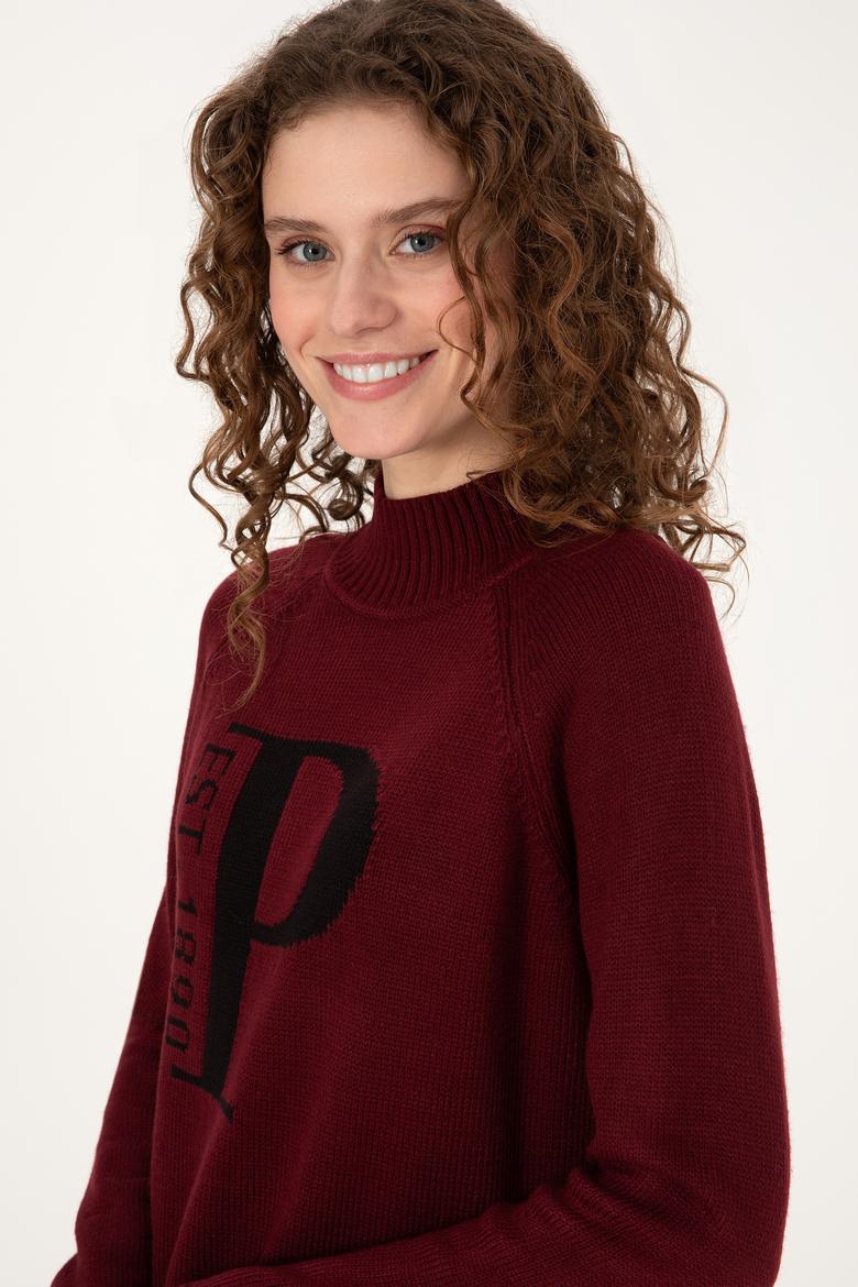 Kadın Bordo Kazak - 50272031035