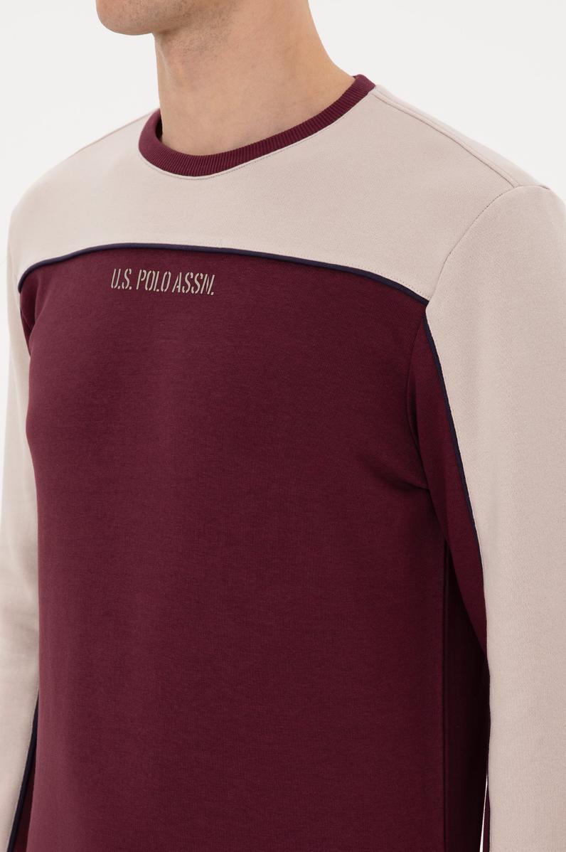 Erkek Regular Fit Bisiklet Yaka Bordo Sweatshirt