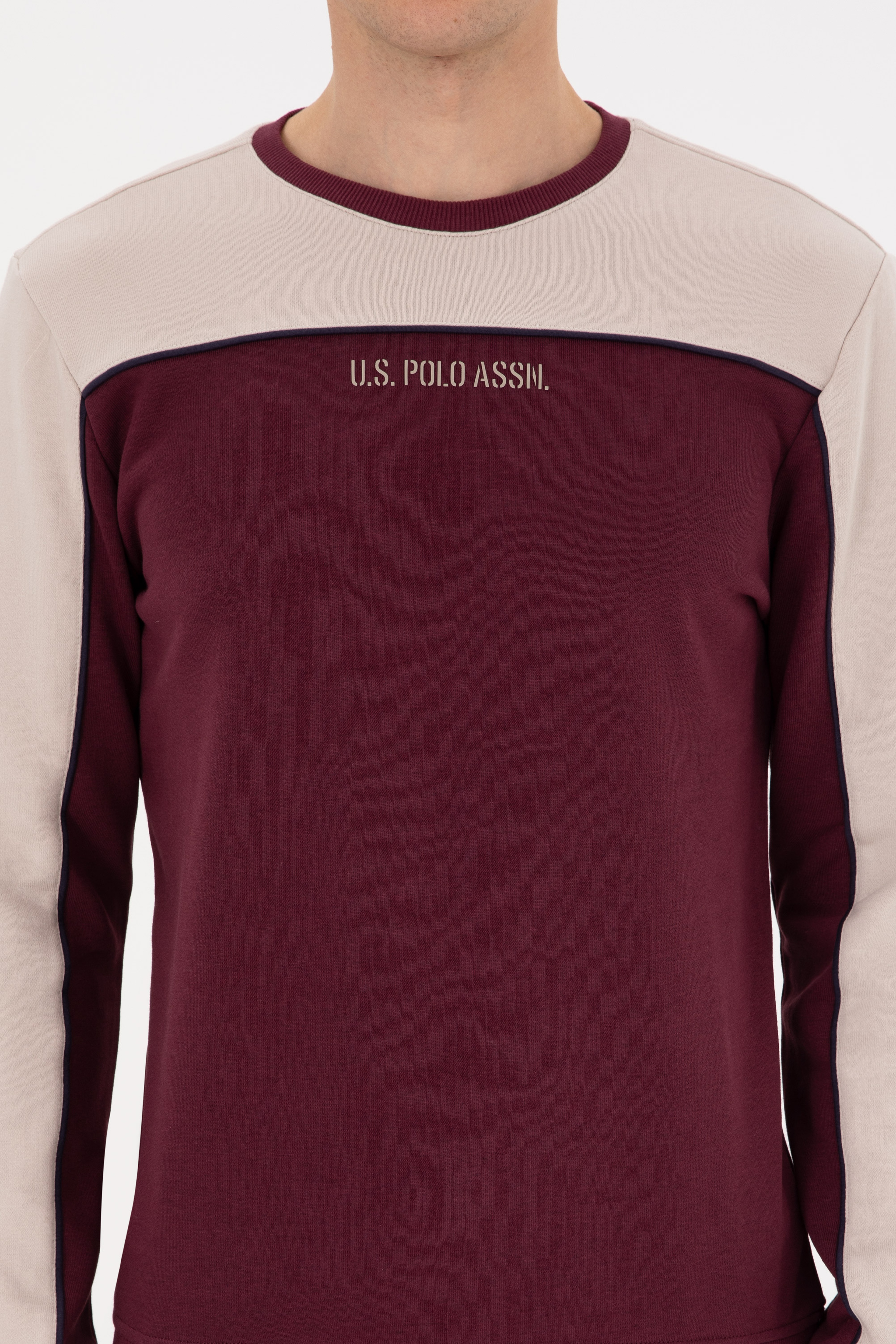Erkek Regular Fit Bisiklet Yaka Bordo Sweatshirt - Image 6