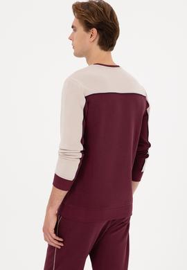 Erkek Regular Fit Bisiklet Yaka Bordo Sweatshirt - 50315507007
