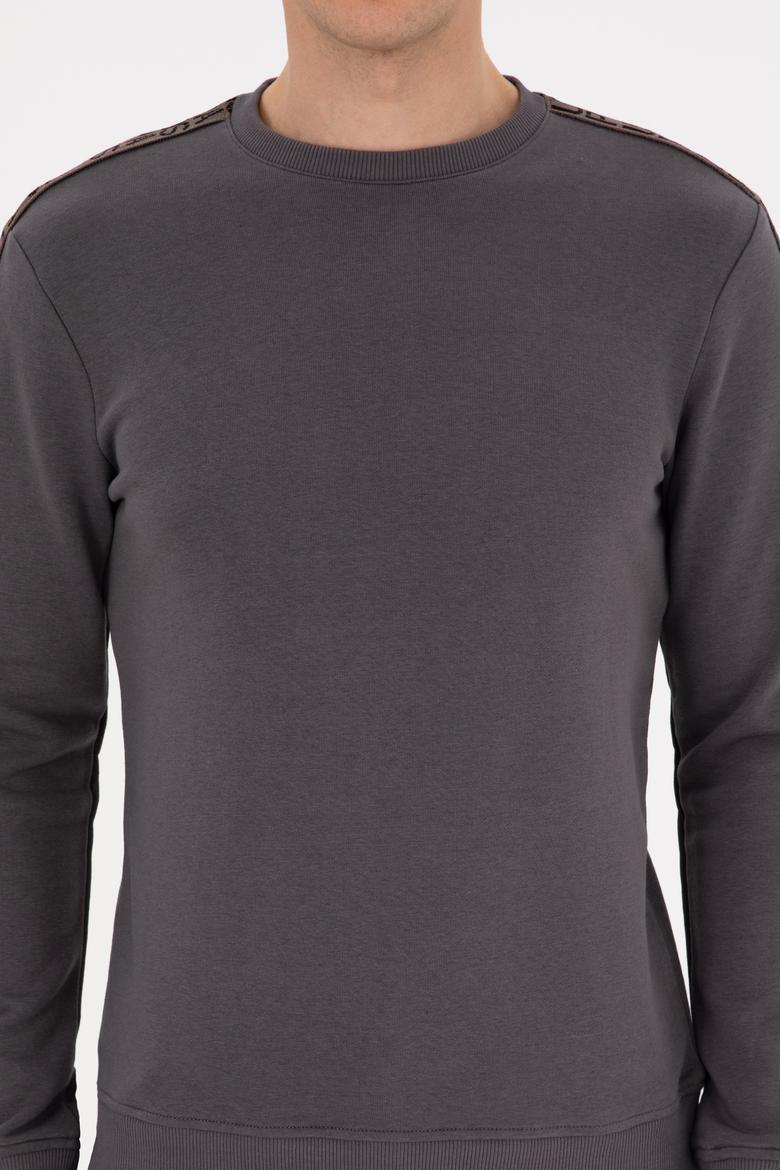 Erkek Regular Fit Bisiklet Yaka Gri Sweatshirt - 50316363025