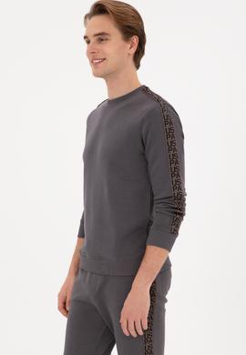 Erkek Regular Fit Bisiklet Yaka Gri Sweatshirt - 50316363025