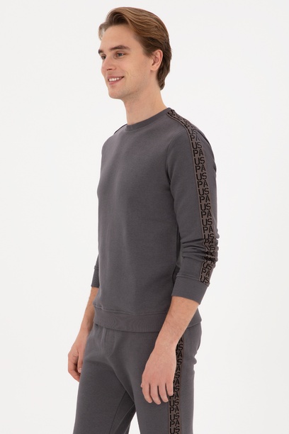 Erkek Regular Fit Bisiklet Yaka Gri Sweatshirt