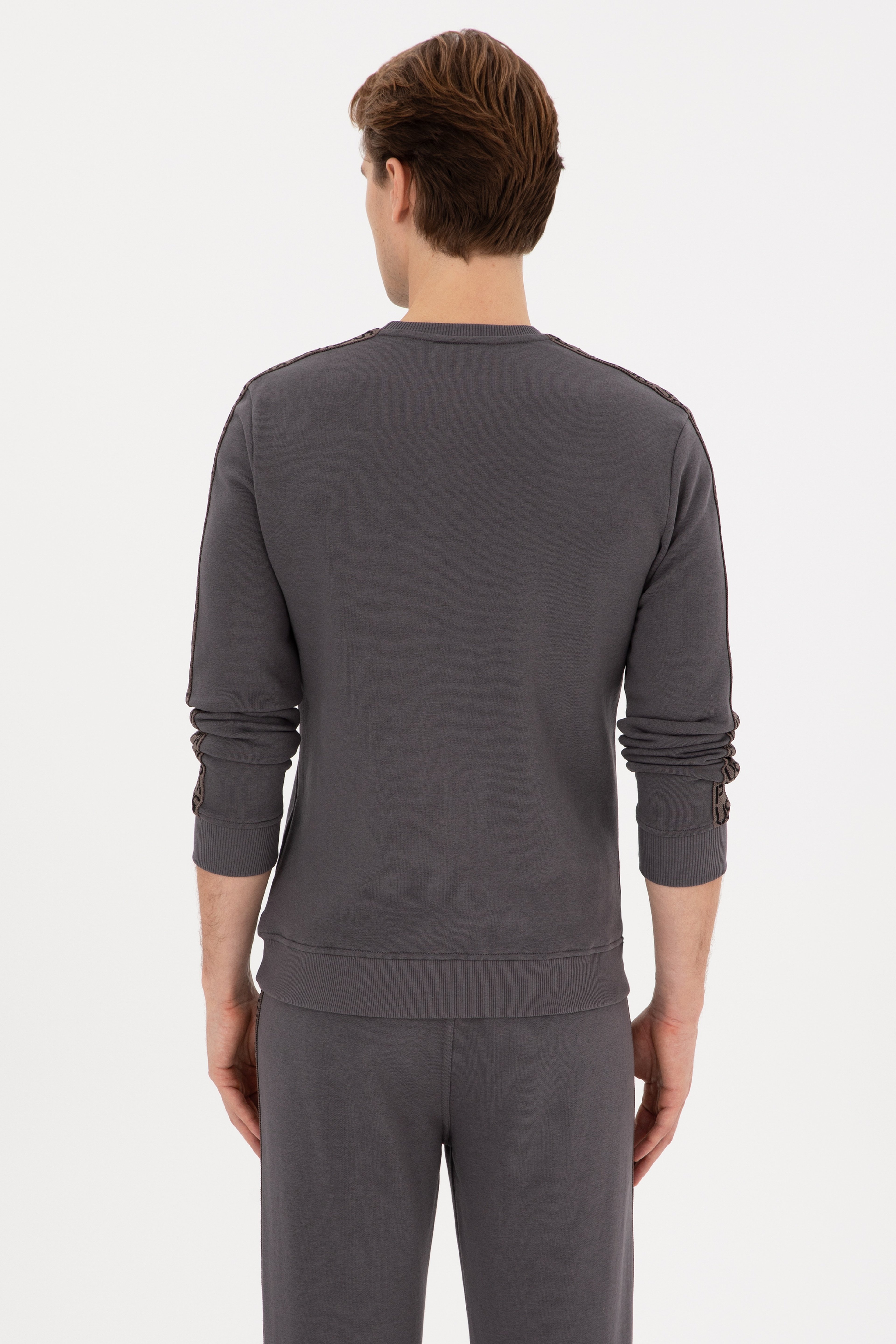 Erkek Regular Fit Bisiklet Yaka Gri Sweatshirt