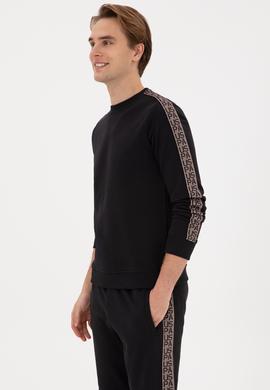 Erkek Regular Fit Bisiklet Yaka Siyah Sweatshirt - 50316363011