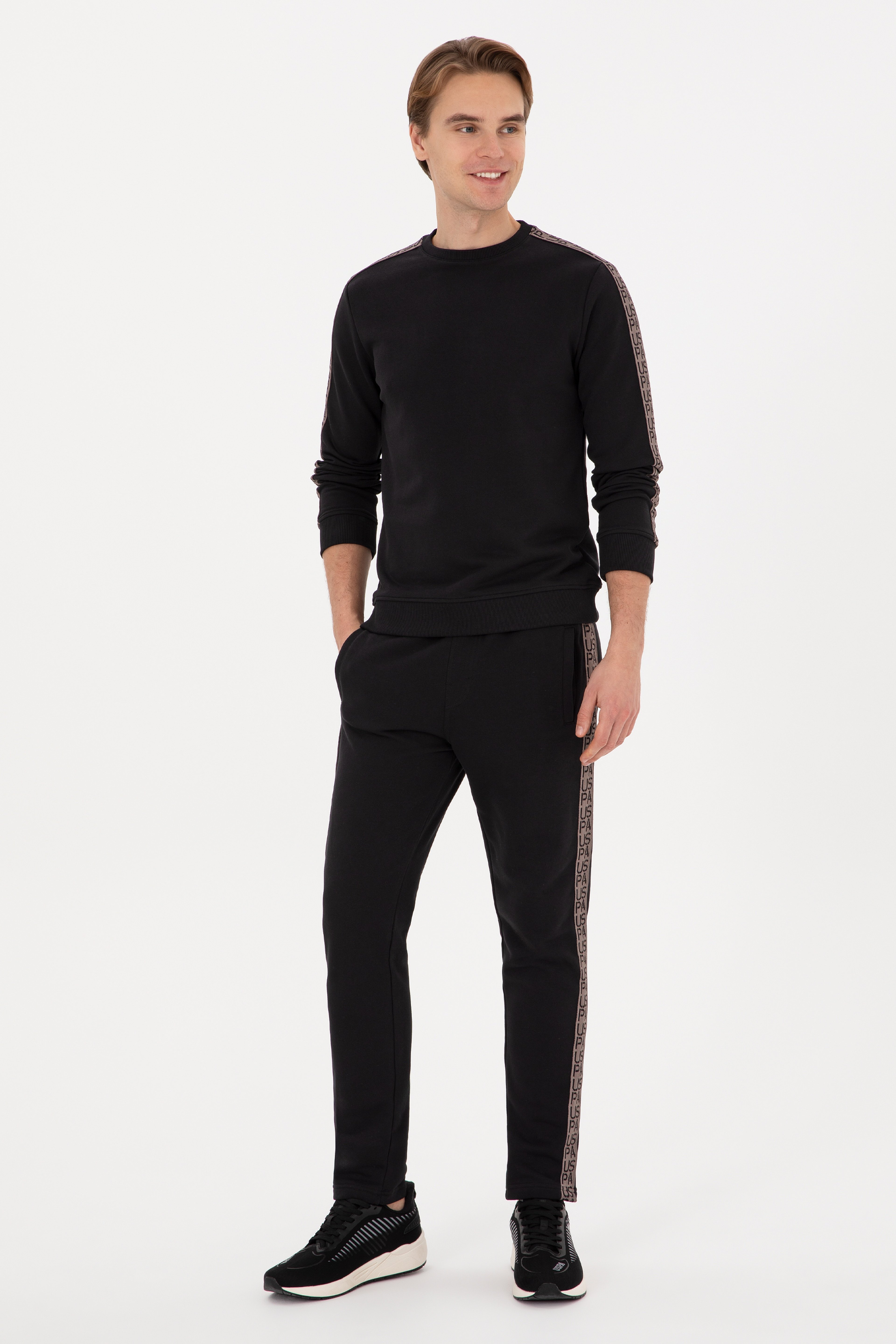 Erkek Regular Fit Bisiklet Yaka Siyah Sweatshirt - Image 4