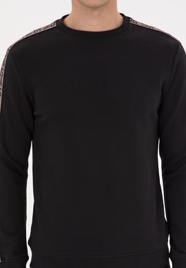 Erkek Regular Fit Bisiklet Yaka Siyah Sweatshirt - 50316363011