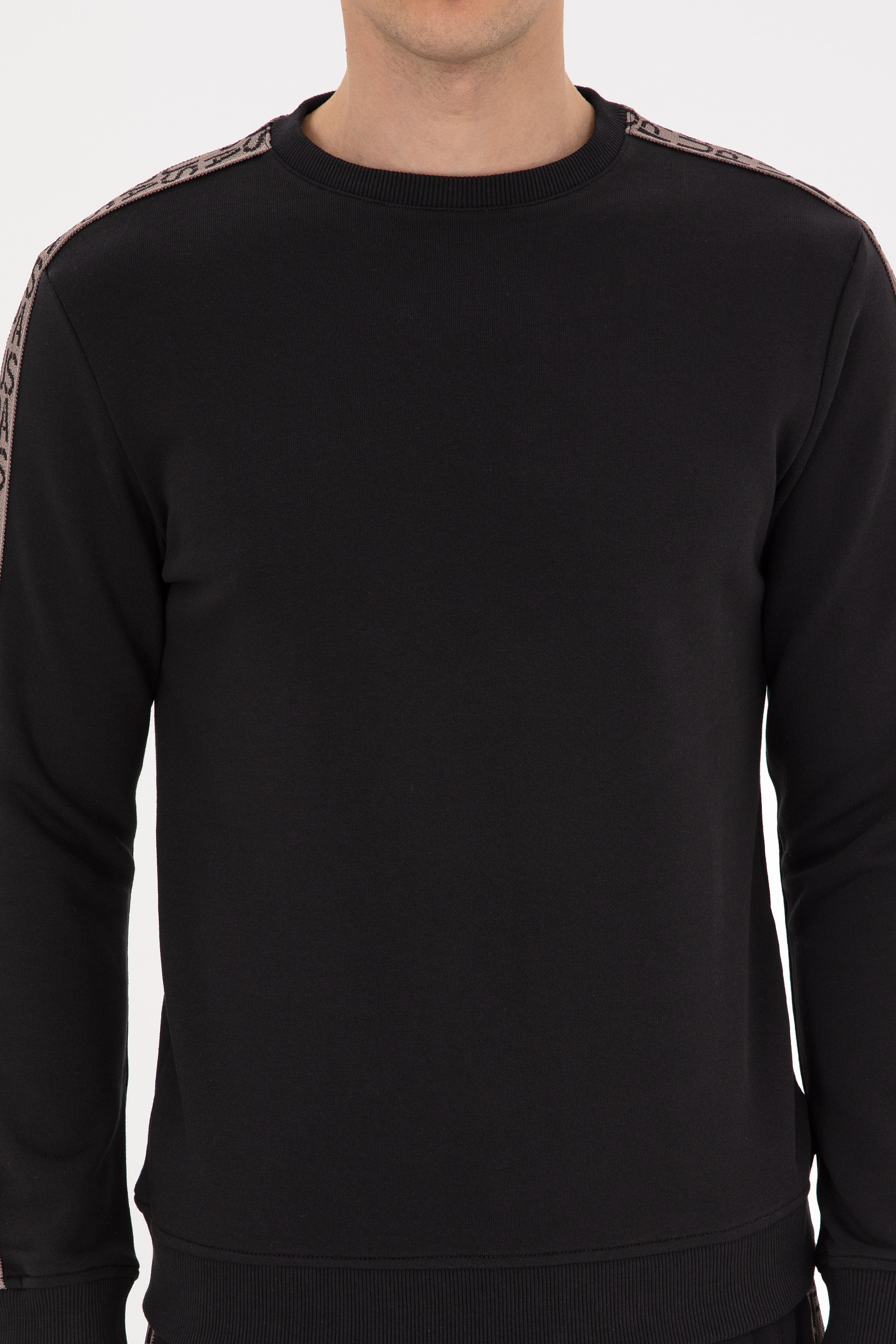 Erkek Regular Fit Bisiklet Yaka Siyah Sweatshirt