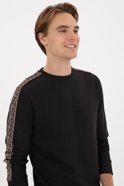 Erkek Regular Fit Bisiklet Yaka Siyah Sweatshirt