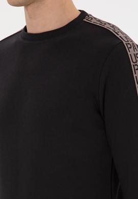 Erkek Regular Fit Bisiklet Yaka Siyah Sweatshirt - 50316363011