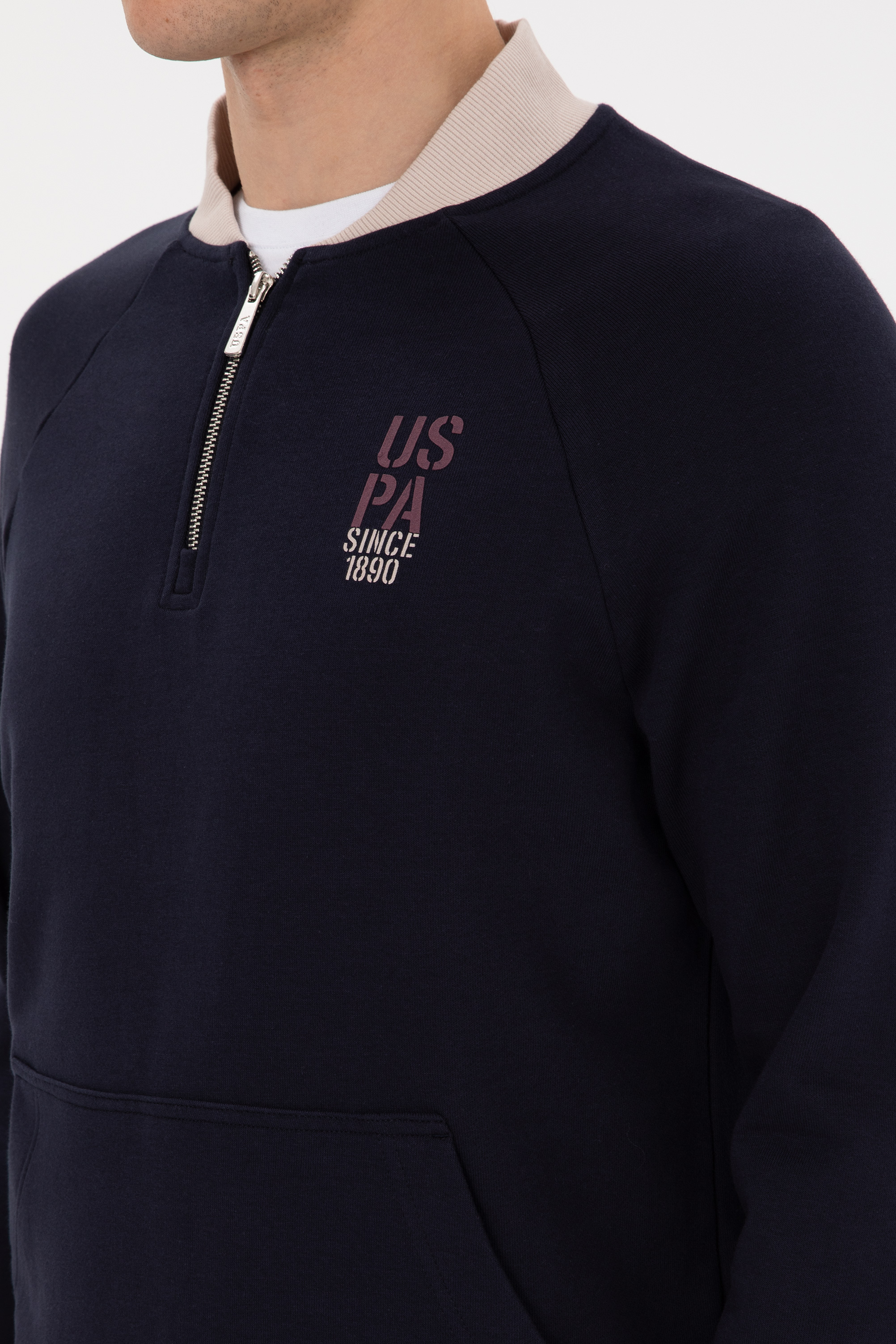 Erkek Yarım Fermuarlı Comfort Fit Lacivert Basic Sweatshirt - Image 7