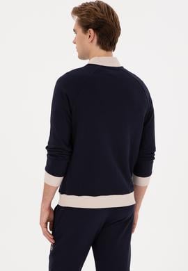 Erkek Yarım Fermuarlı Comfort Fit Lacivert Basic Sweatshirt - 50316303026