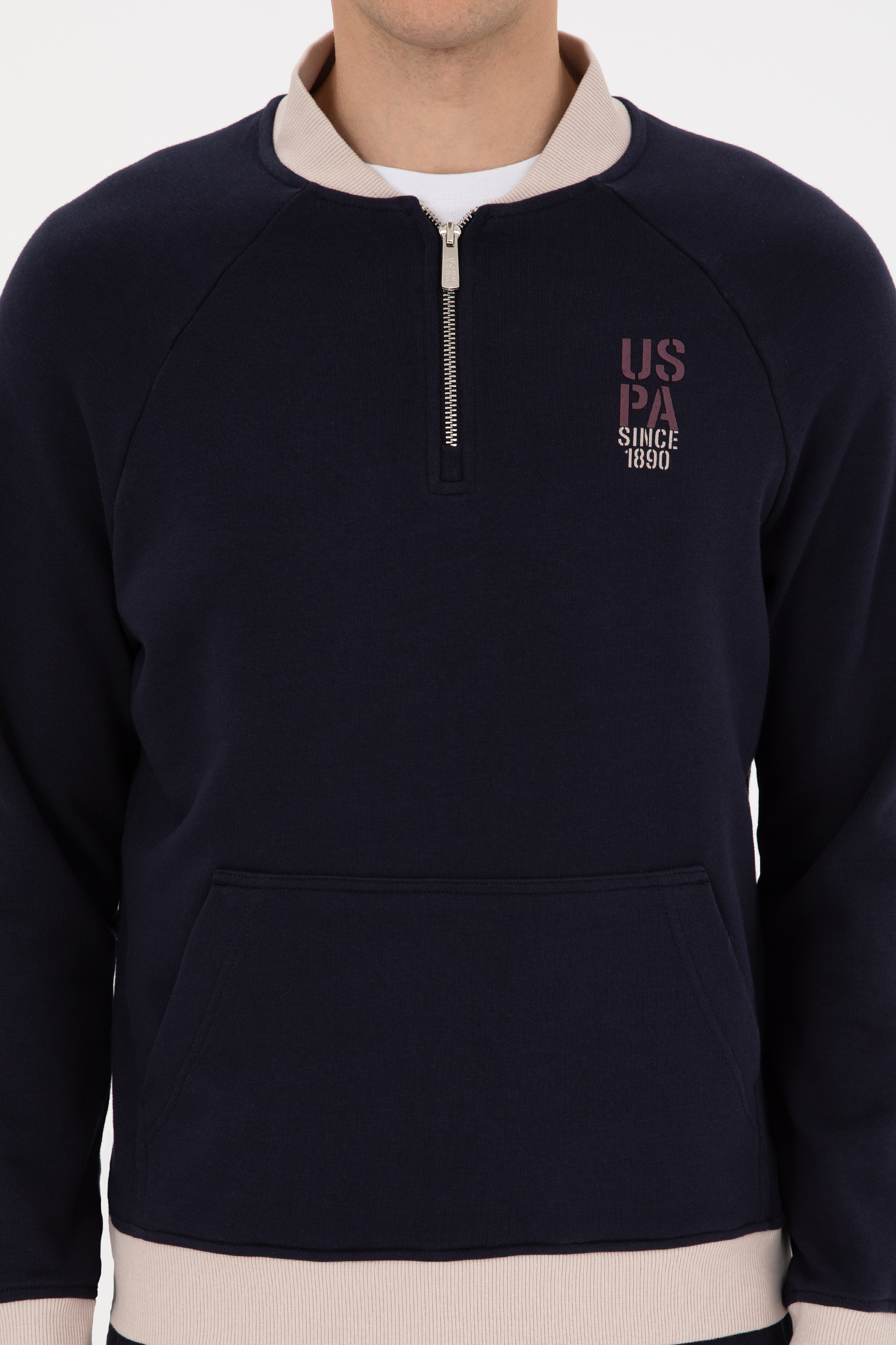 Erkek Yarım Fermuarlı Comfort Fit Lacivert Basic Sweatshirt - Image 6