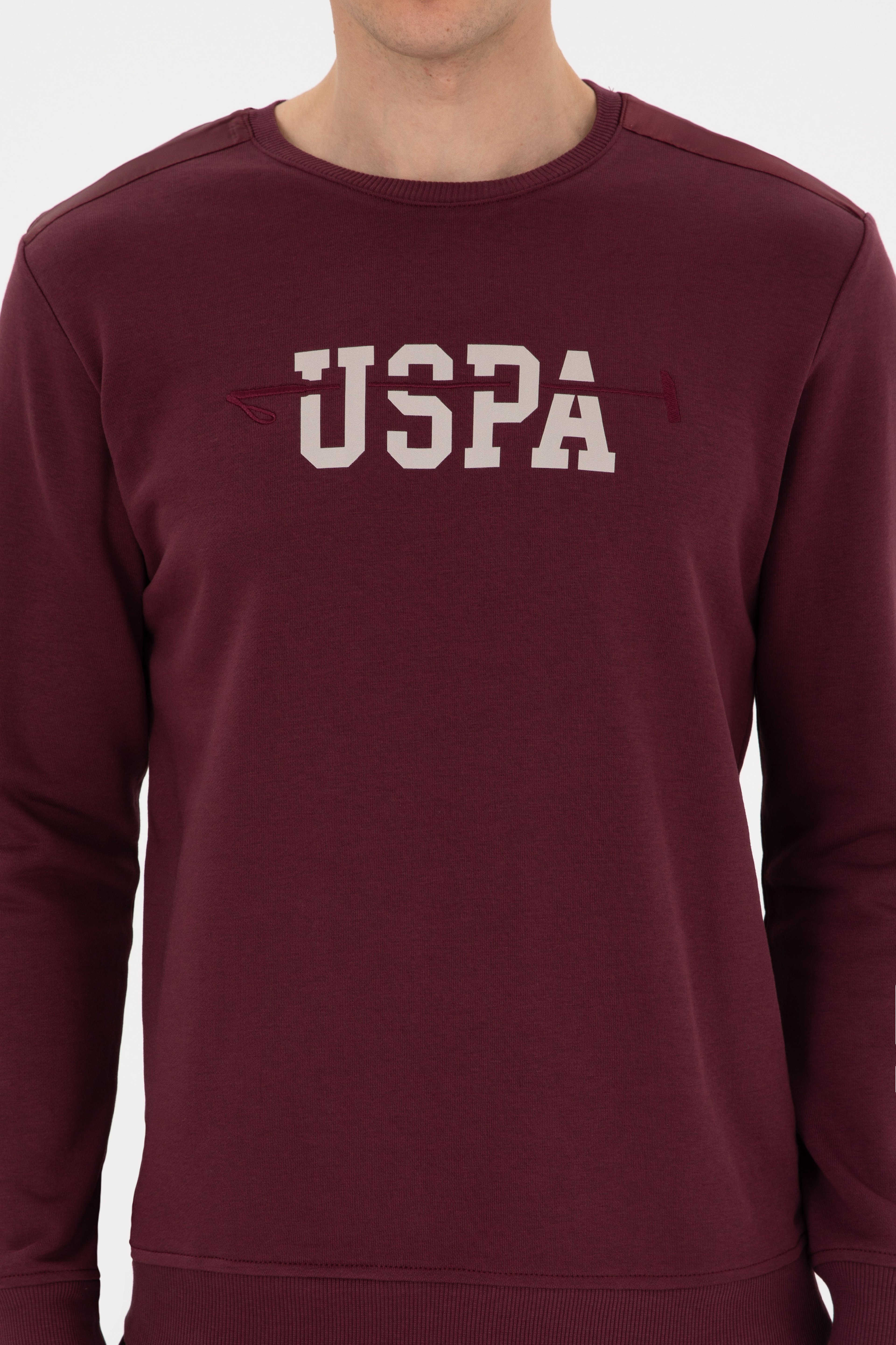 Erkek Regular Fit Bisiklet Yaka Bordo Sweatshirt