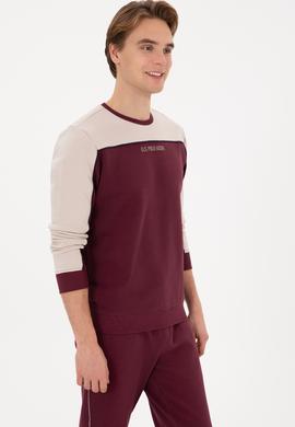 Erkek Regular Fit Bisiklet Yaka Bordo Sweatshirt - 50315507007