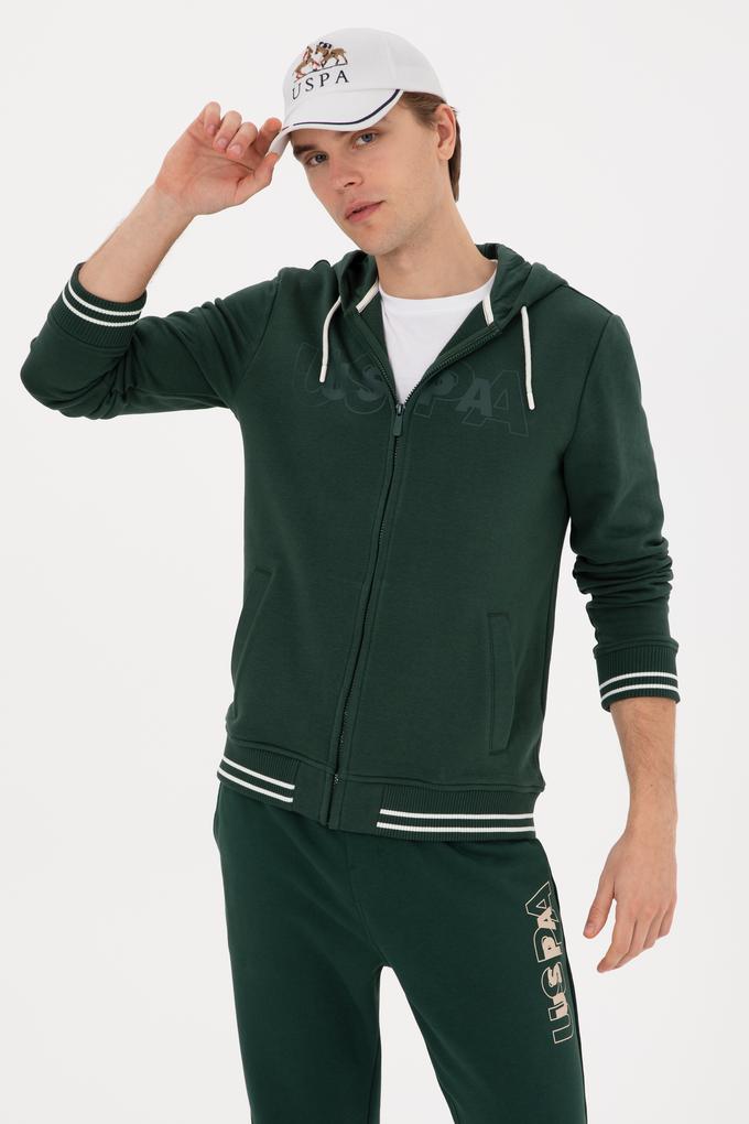 Erkek Koyu Yeşil Örme Hırka