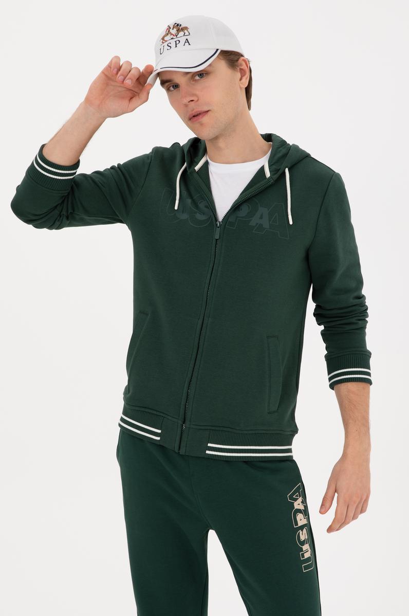 Erkek Koyu Yeşil Örme Hırka