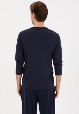 Erkek Regular Fit Bisiklet Yaka Lacivert Sweatshirt - 50315483048