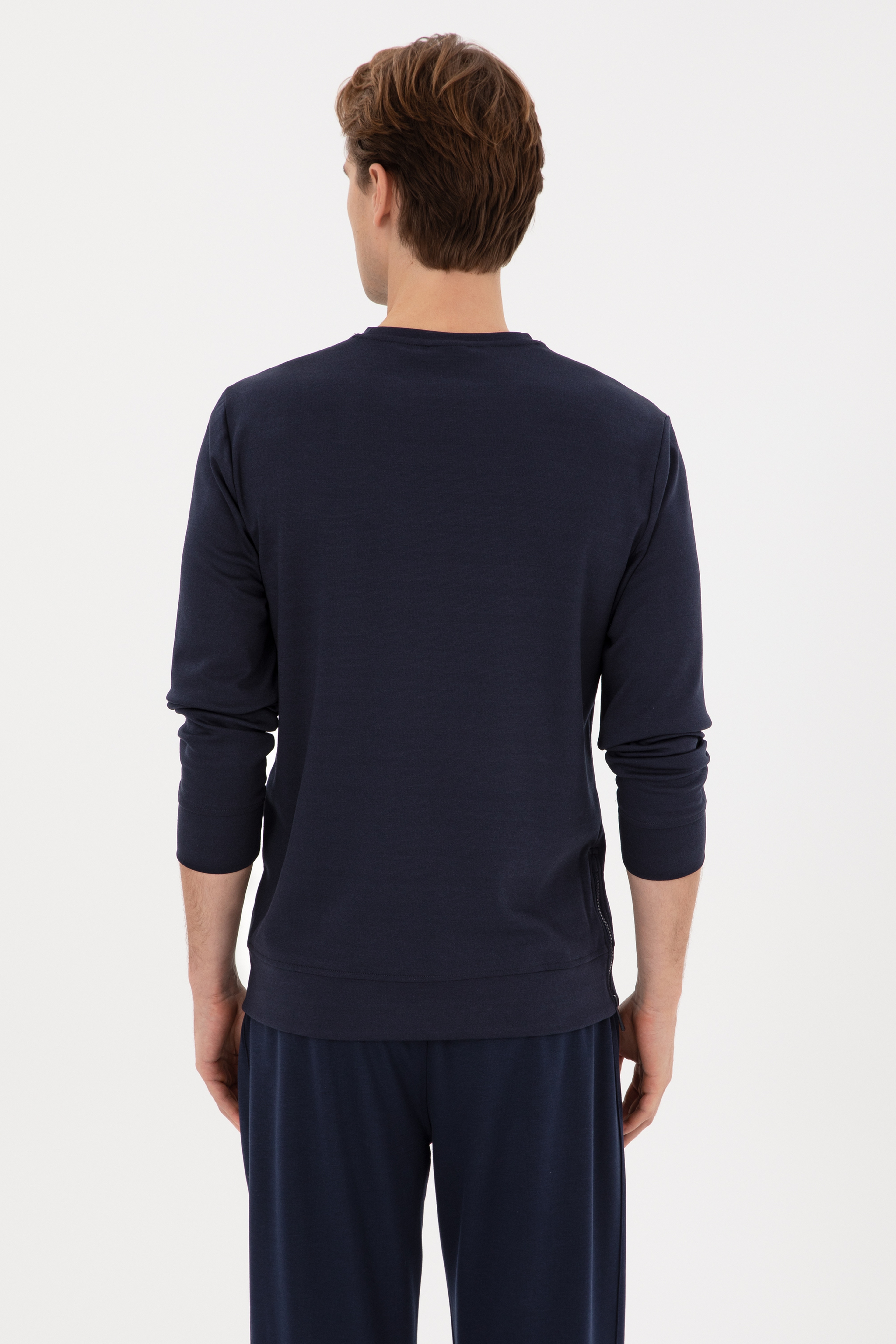 Erkek Regular Fit Bisiklet Yaka Lacivert Sweatshirt - Image 5