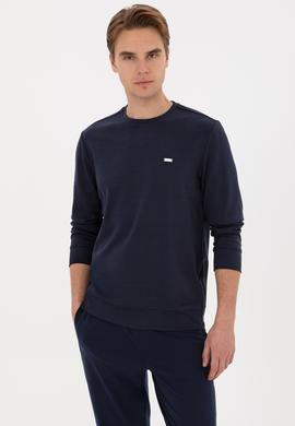 Erkek Regular Fit Bisiklet Yaka Lacivert Sweatshirt - 50315483048