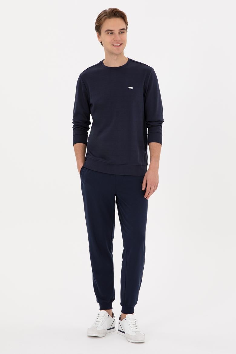 Erkek Regular Fit Bisiklet Yaka Lacivert Sweatshirt - 50315483048