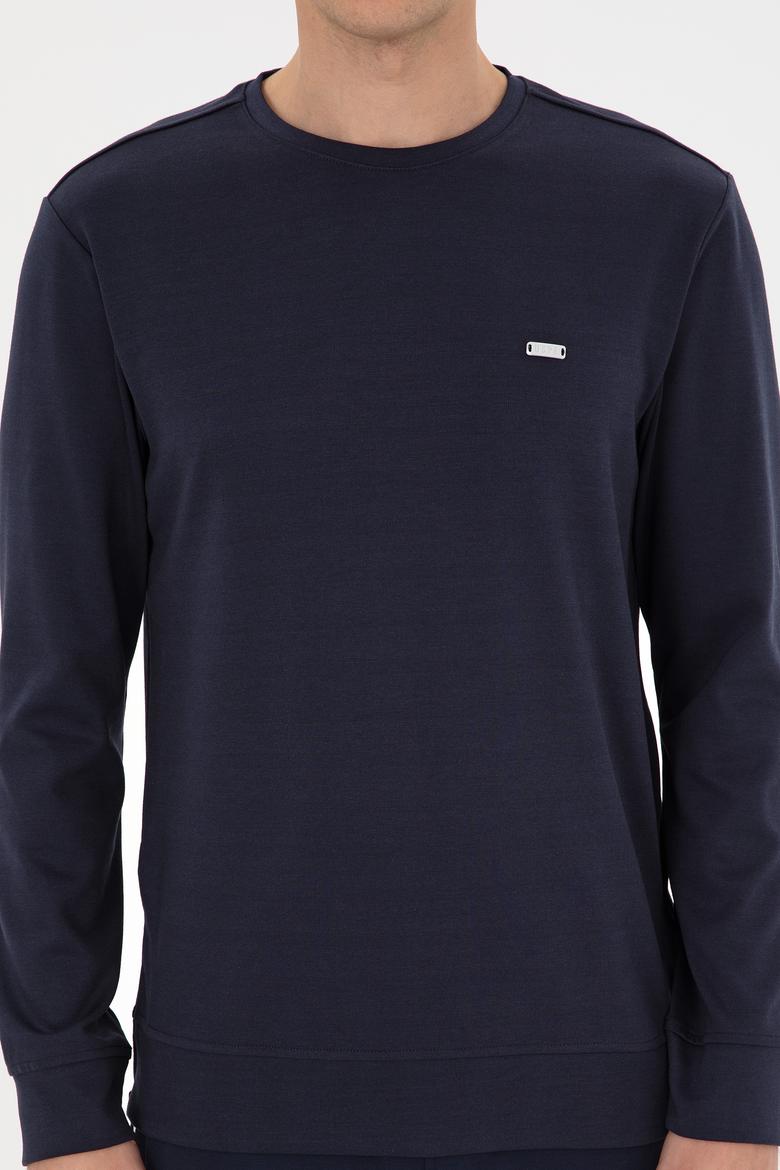Erkek Regular Fit Bisiklet Yaka Lacivert Sweatshirt - 50315483048