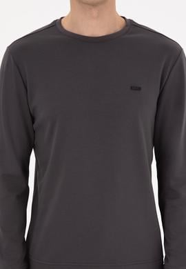 Erkek Regular Fit Bisiklet Yaka Gri Sweatshirt - 50315483056