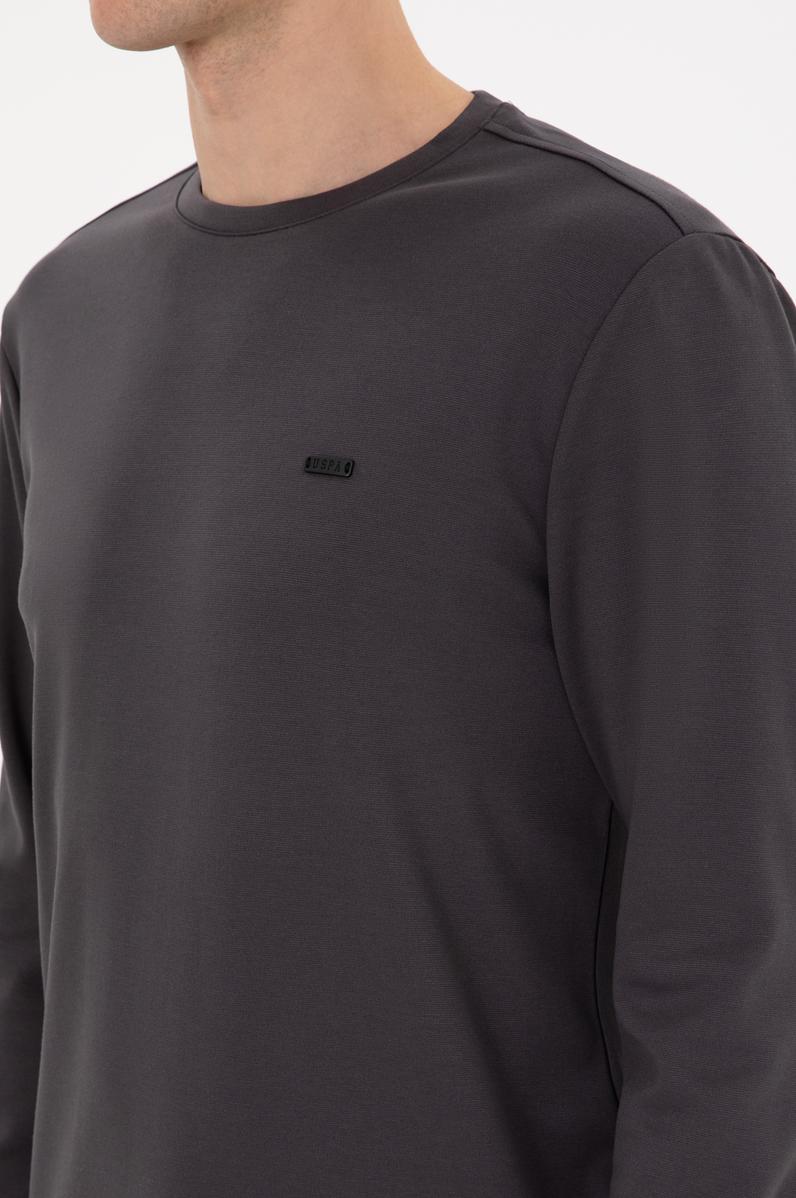 Erkek Regular Fit Bisiklet Yaka Gri Sweatshirt