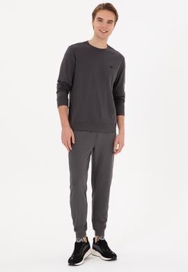 Erkek Regular Fit Bisiklet Yaka Gri Sweatshirt - 50315483056