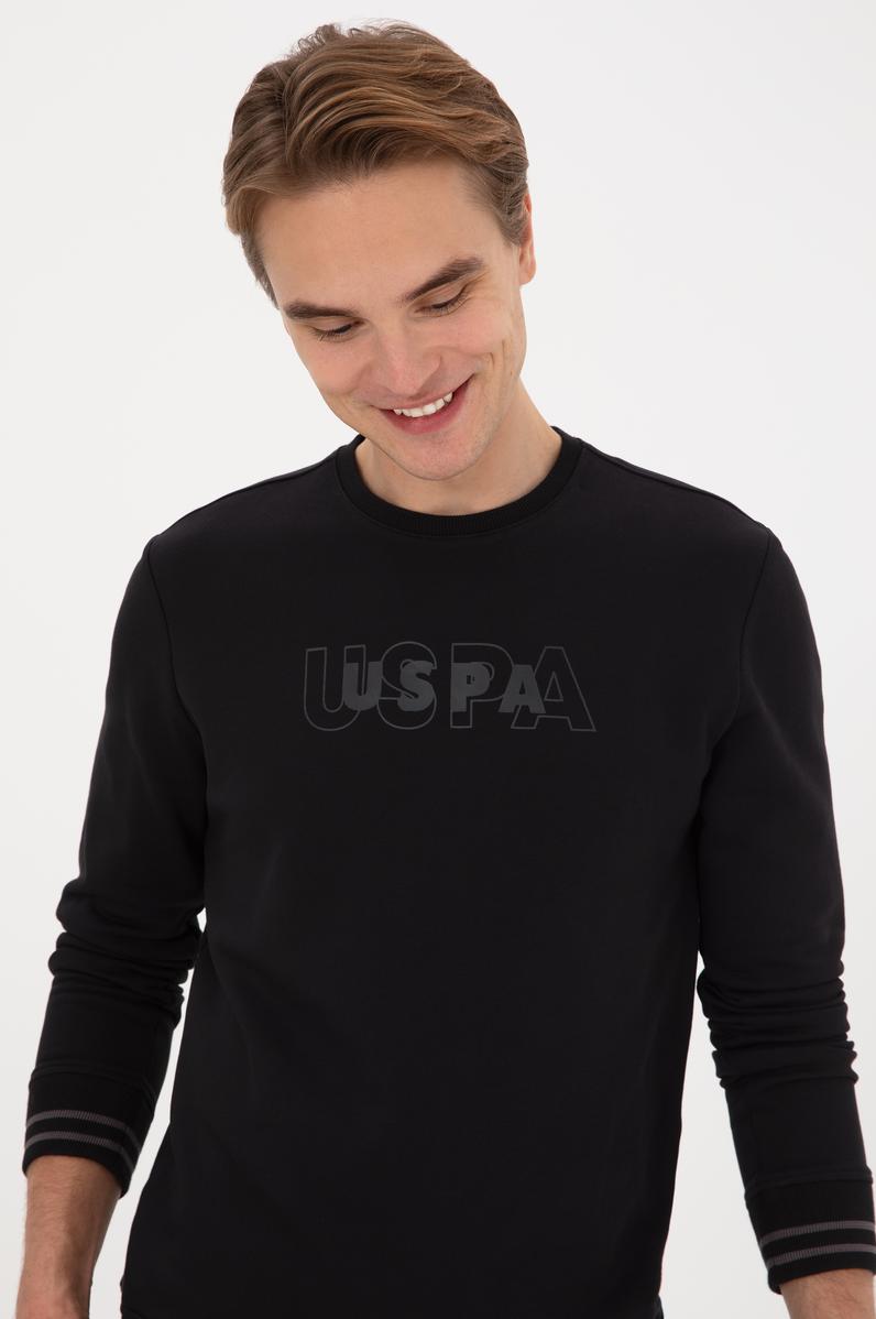 Erkek Regular Fit Bisiklet Yaka Siyah Sweatshirt