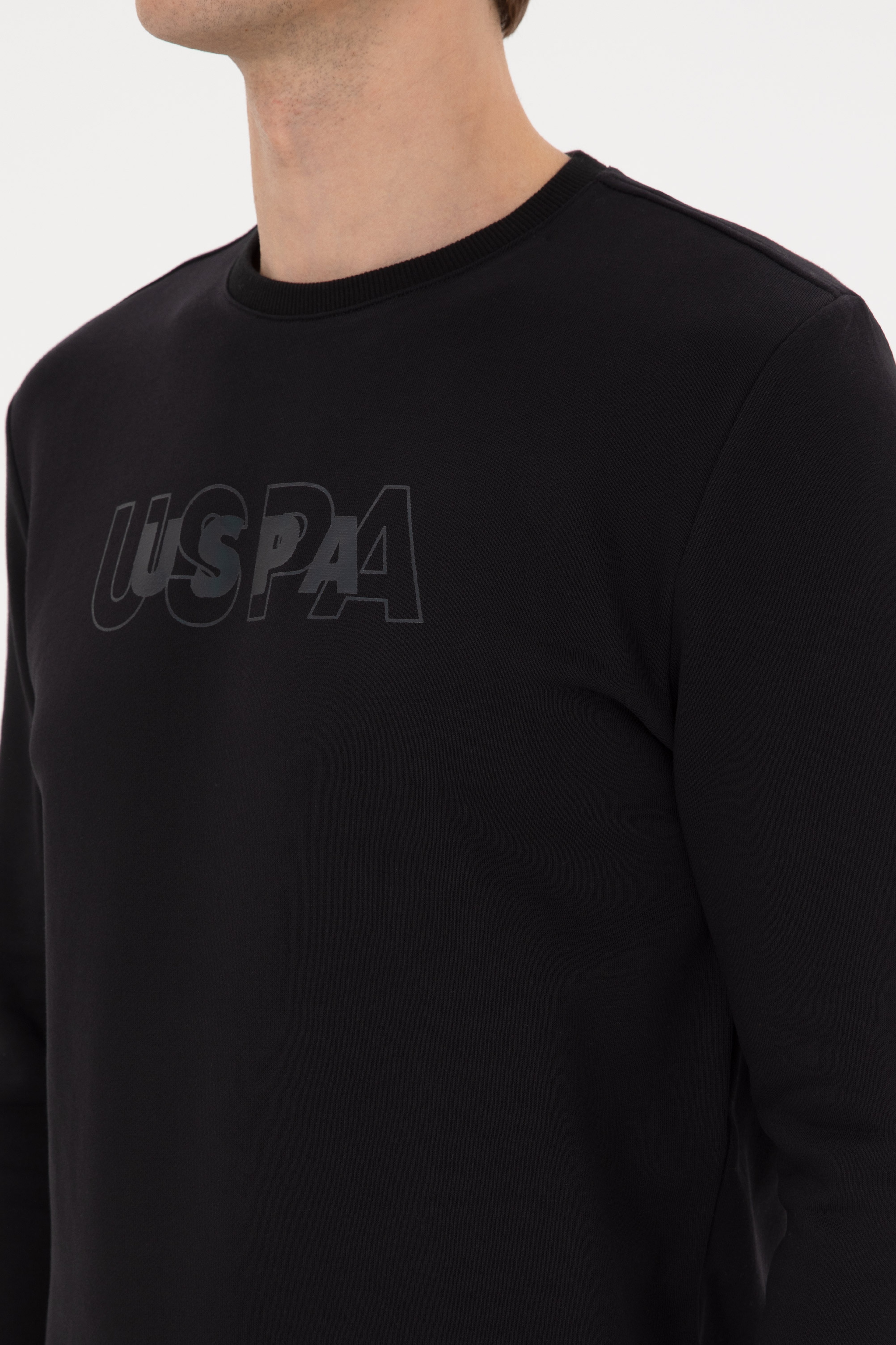 Erkek Regular Fit Bisiklet Yaka Siyah Sweatshirt - Image 7