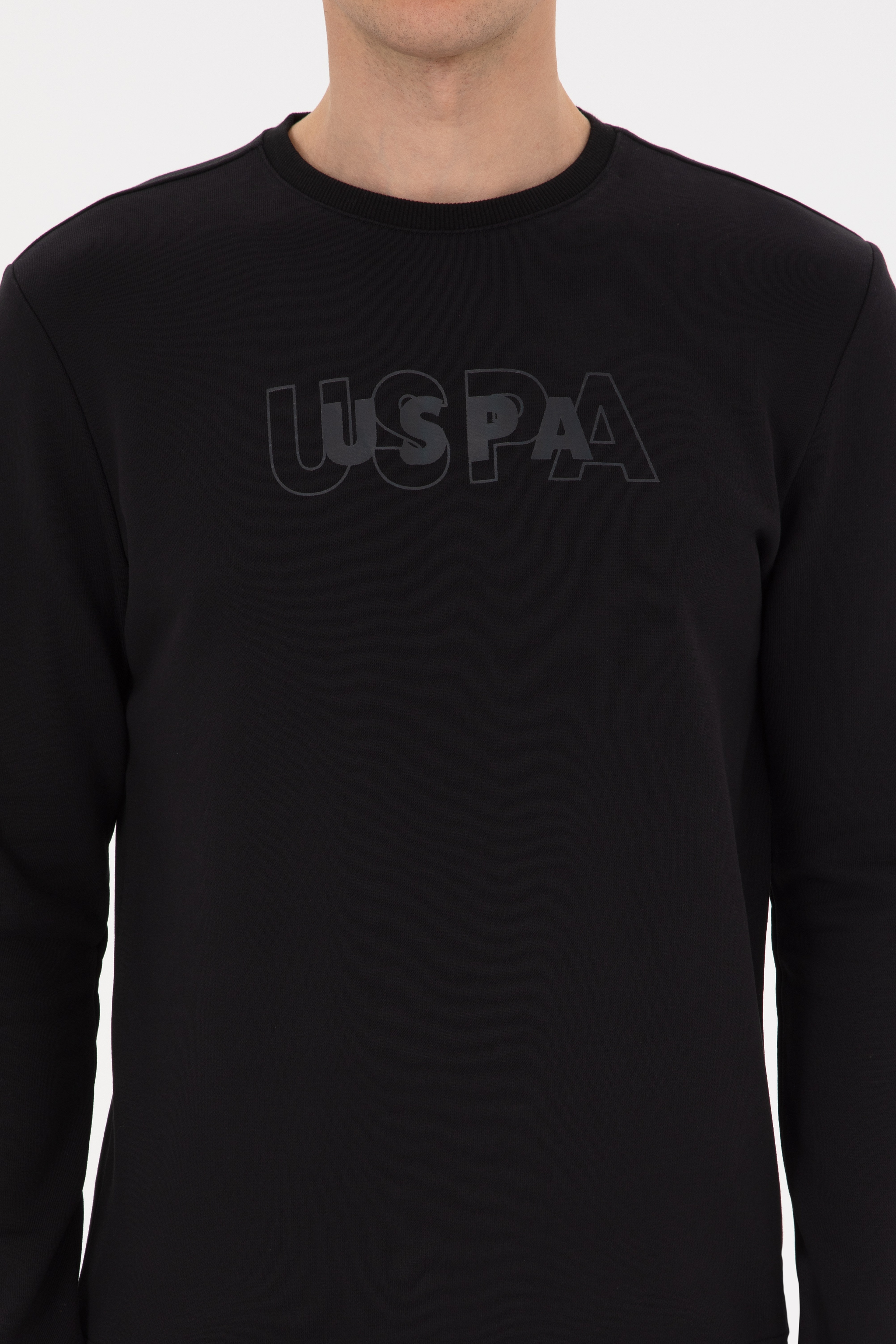 Erkek Regular Fit Bisiklet Yaka Siyah Sweatshirt
