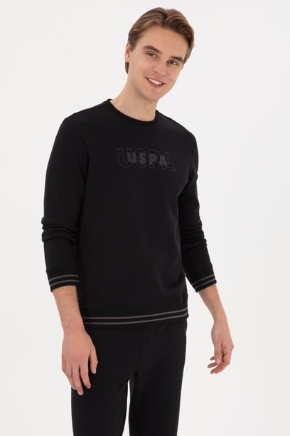 Erkek Regular Fit Bisiklet Yaka Siyah Sweatshirt