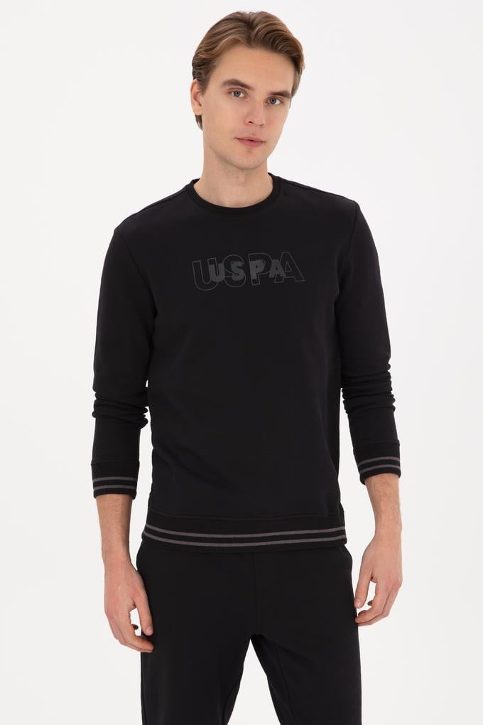 Erkek Regular Fit Bisiklet Yaka Siyah Sweatshirt