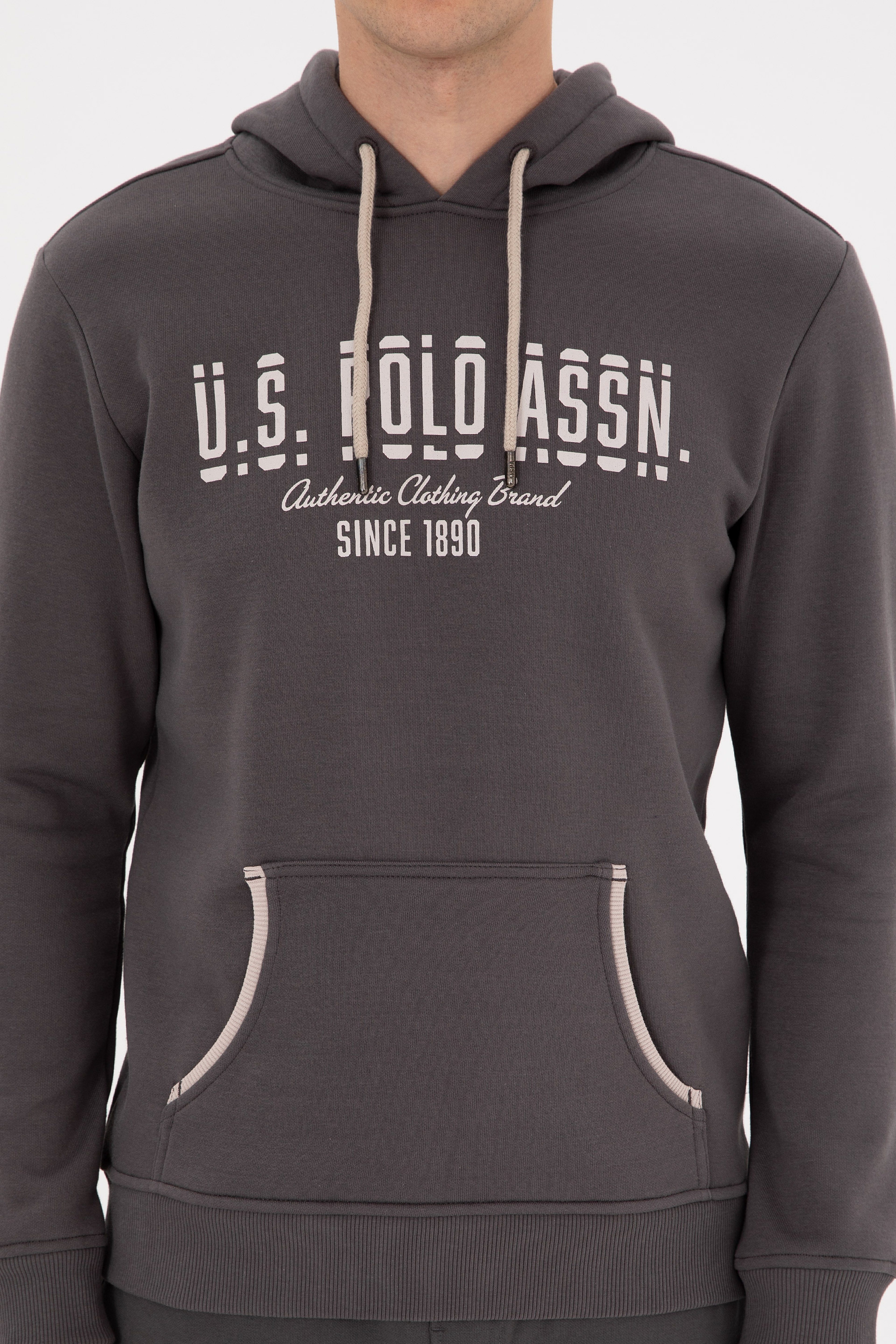 Erkek Regular Fit Kapüşonlu Gri Sweatshirt - Image 6