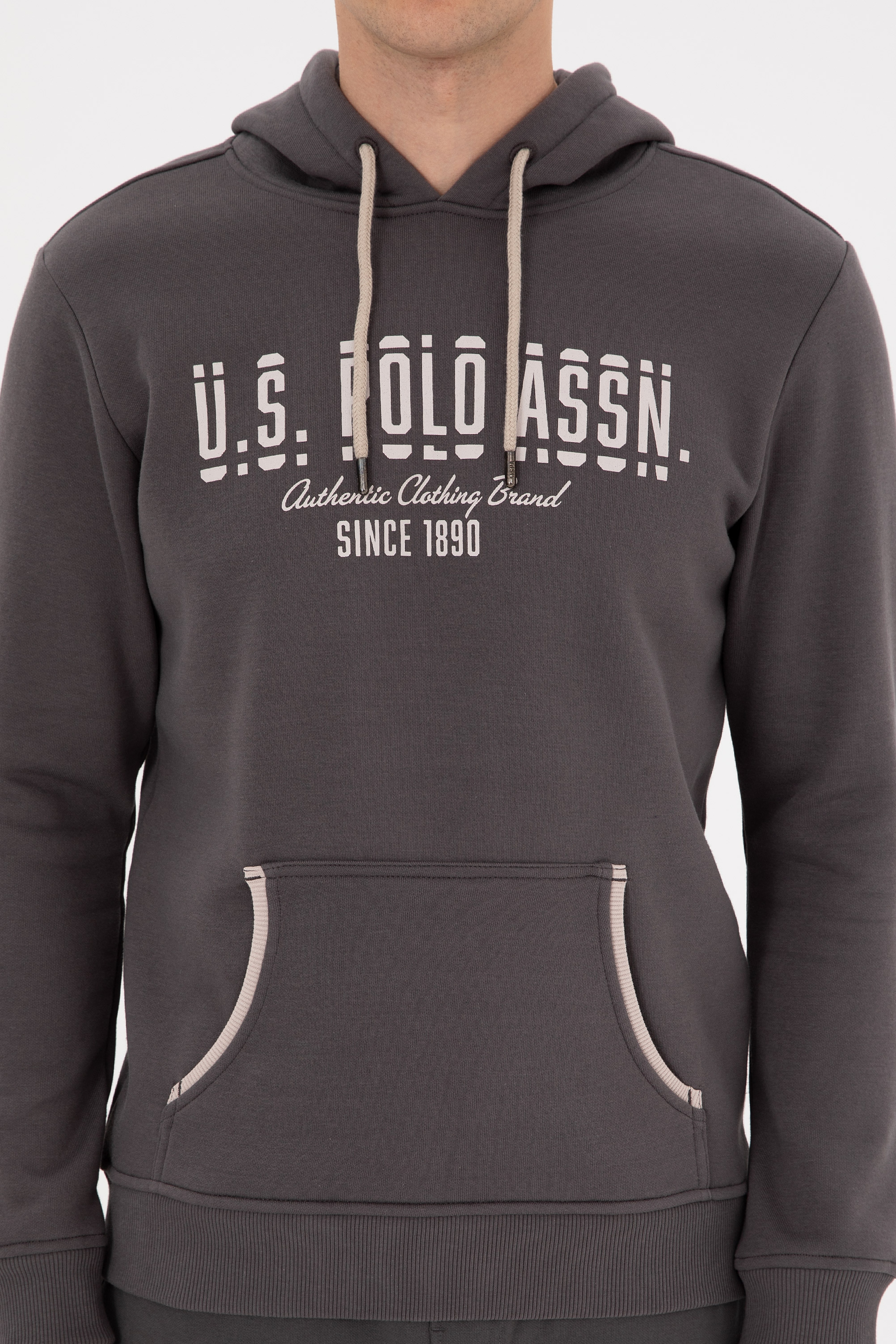 Erkek Regular Fit Kapüşonlu Gri Sweatshirt