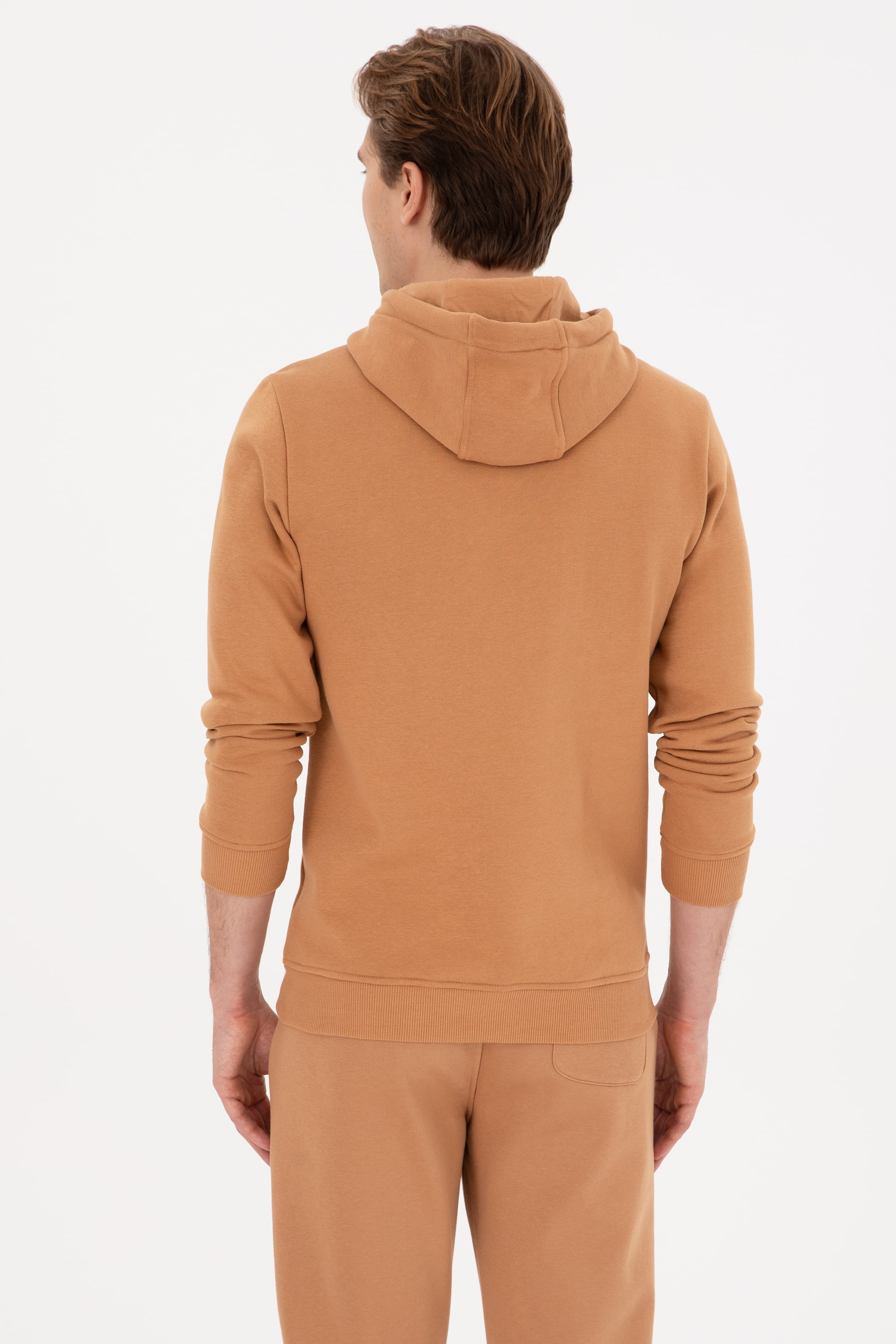 Erkek Regular Fit Kapüşonlu Camel Sweatshirt - 50315527001