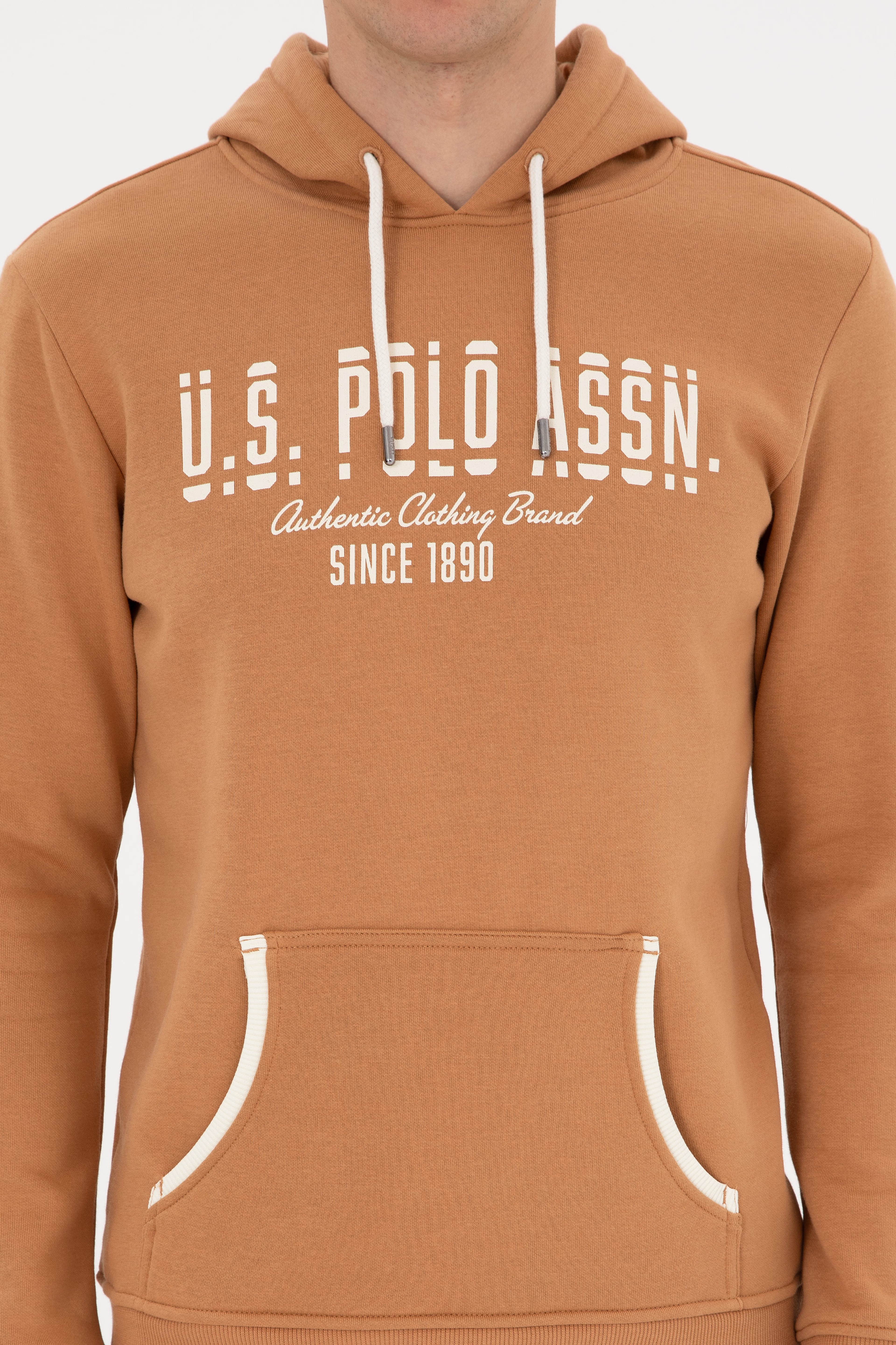 Erkek Regular Fit Kapüşonlu Camel Sweatshirt