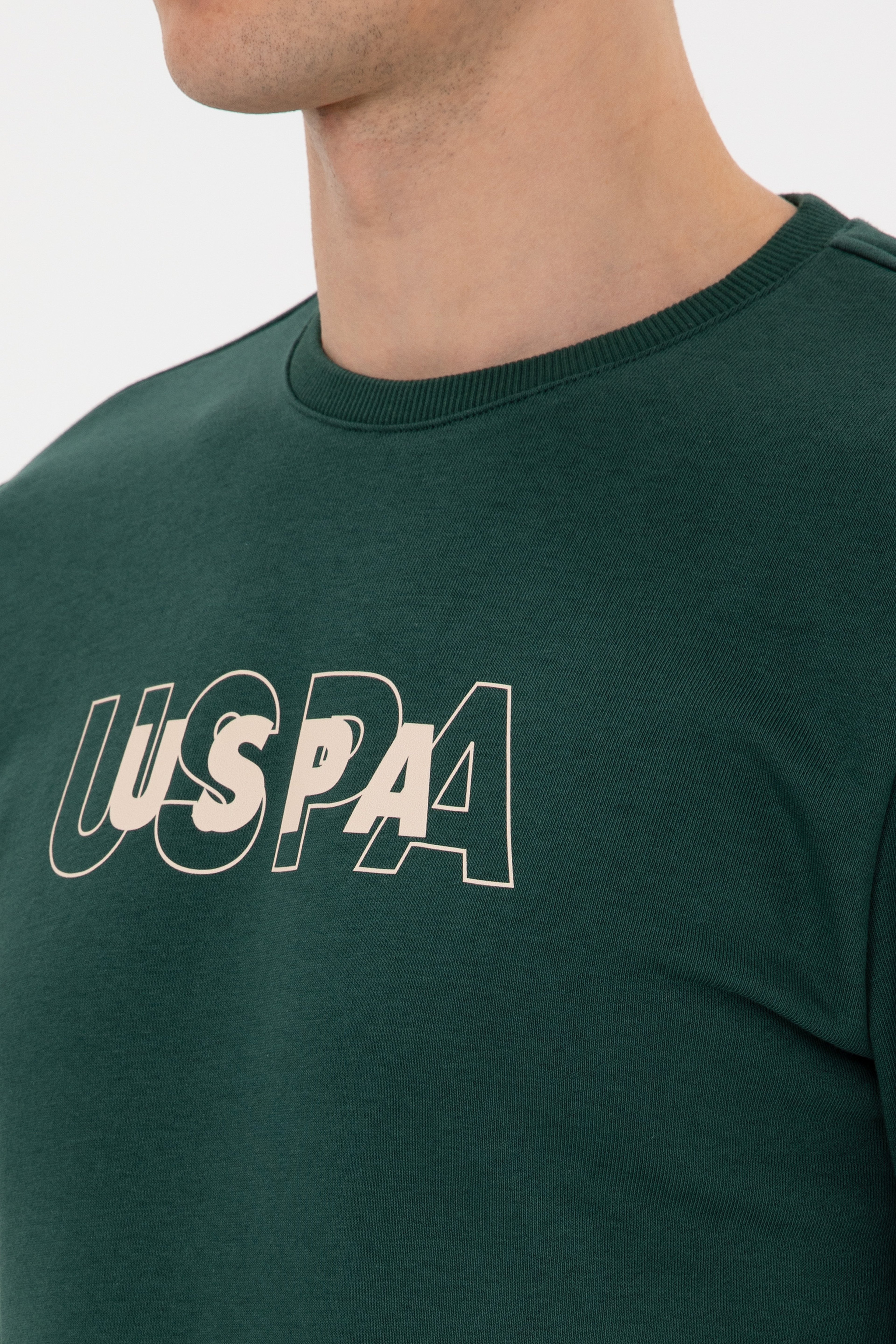 Erkek Regular Fit Bisiklet Yaka Koyu Yeşil Sweatshirt - Image 7