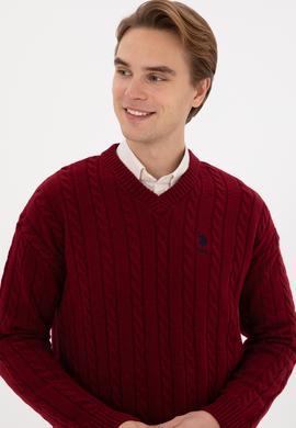 Erkek Bordo Kazak - 50315038037