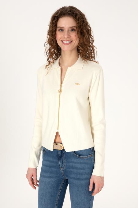 Kadın Krem Triko Hırka