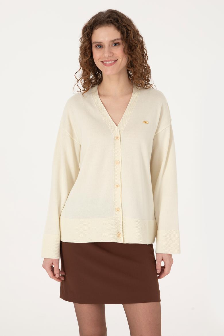 Kadın Krem Triko Hırka