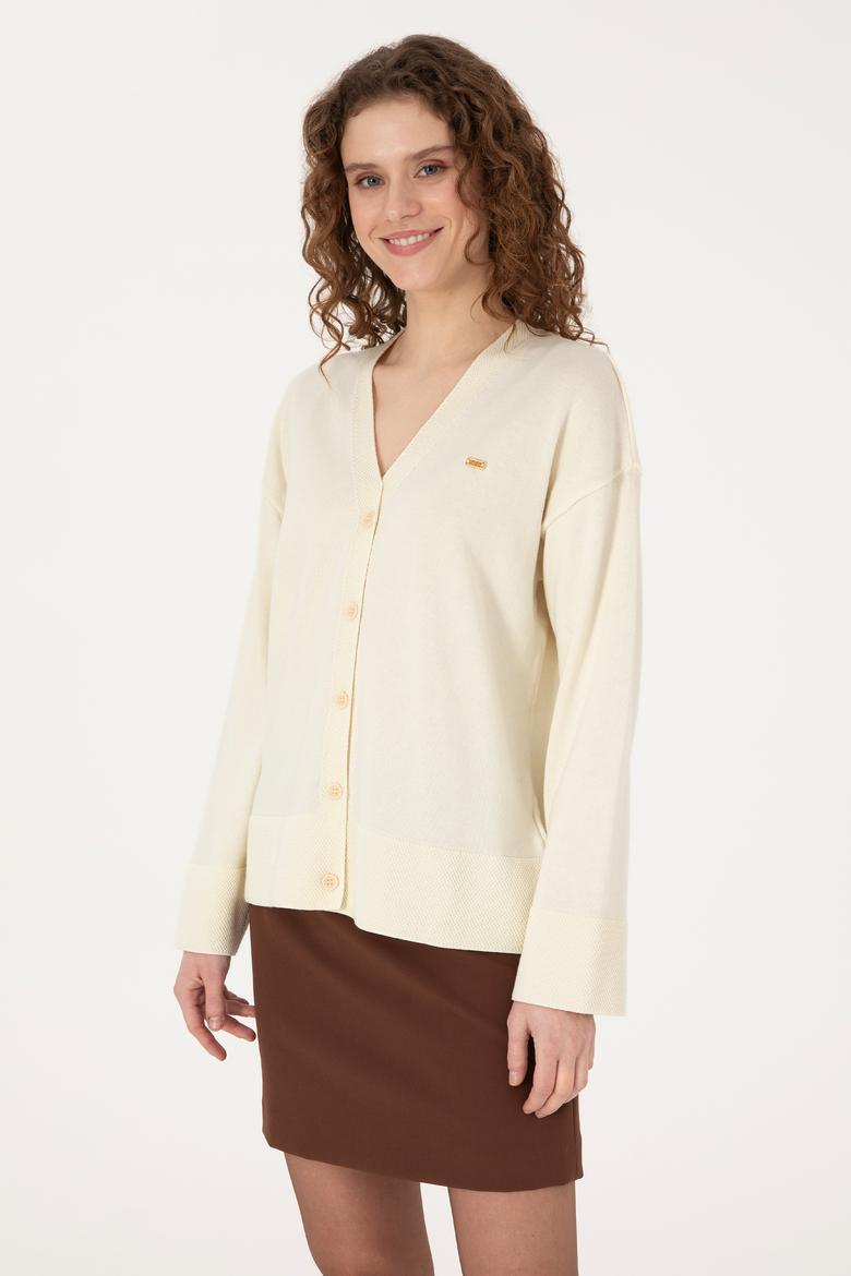 Kadın Krem Triko Hırka - 50317680022