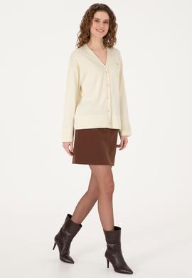 Kadın Krem Triko Hırka - 50317680022