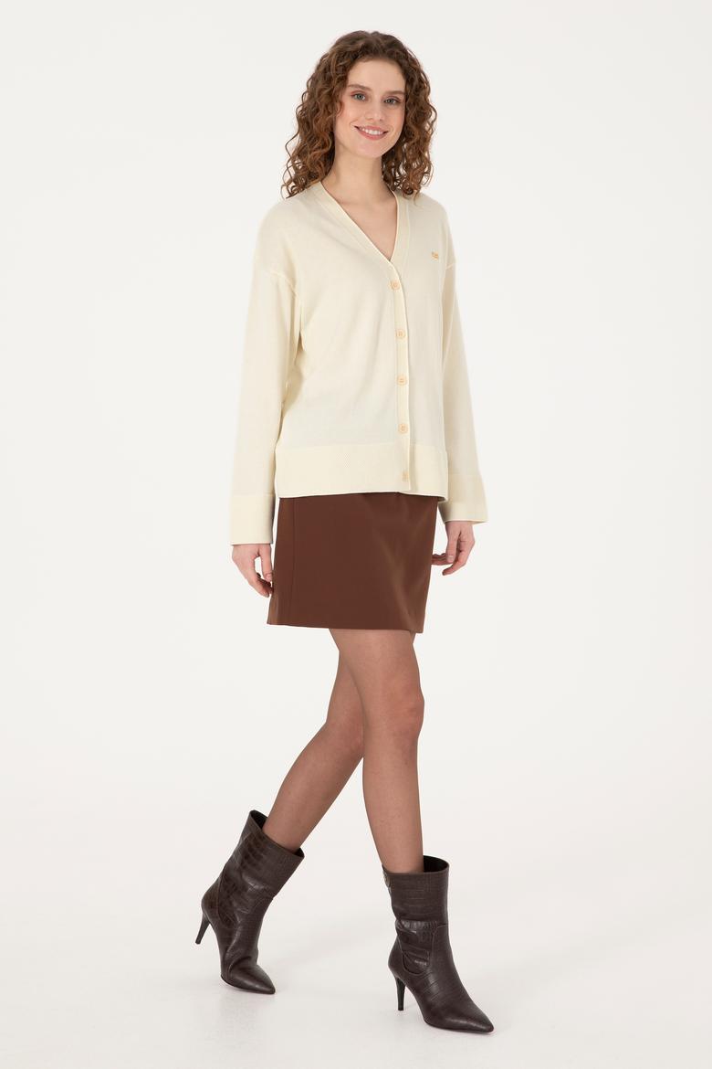 Kadın Krem Triko Hırka - 50317680022